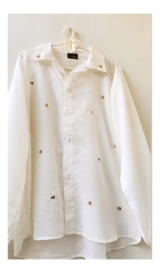 Regular Fit Casual Shirts White Khaddar